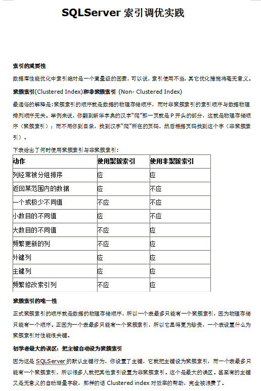 SQLServer索引调优实践_数据库教程插图