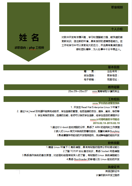 前端架构师简历模板插图