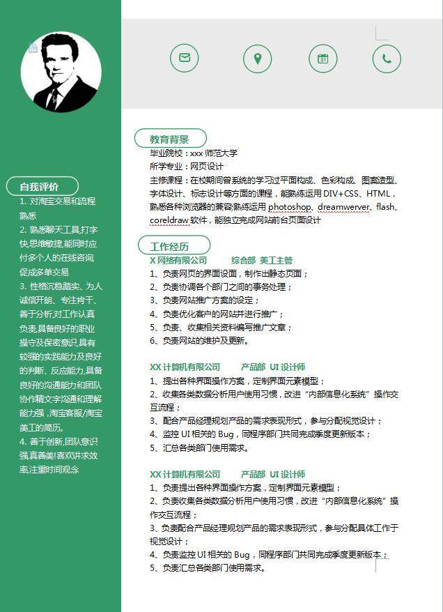 大学生电子版个人简历模板插图