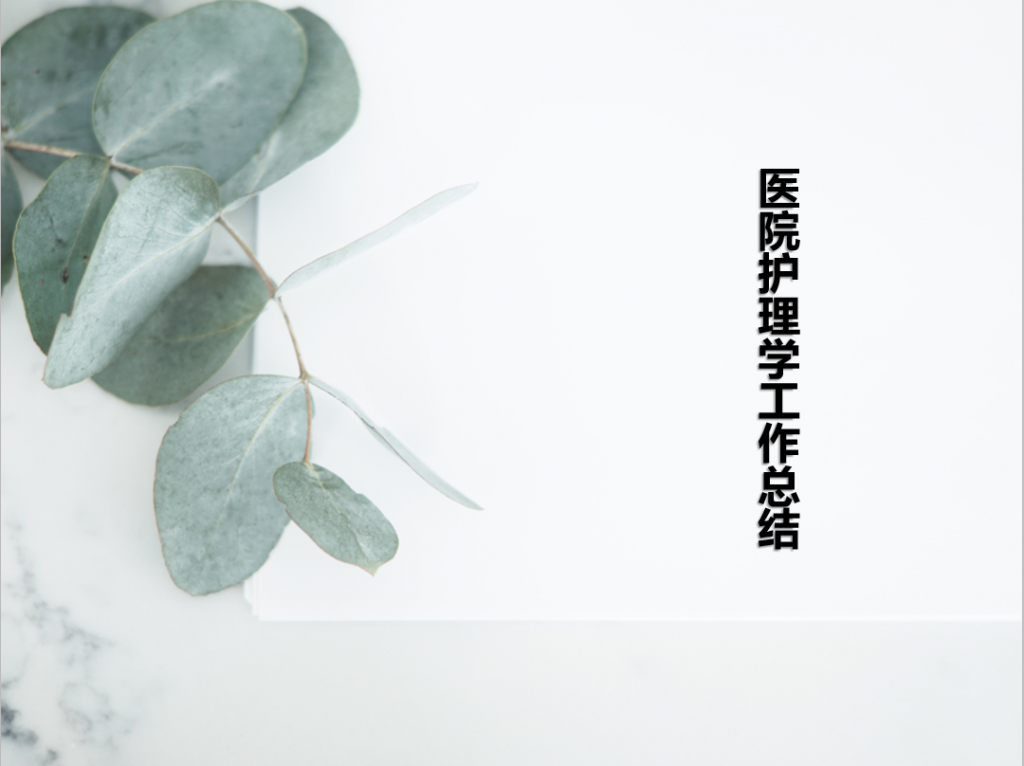医院护理学工作总结PPT模板插图