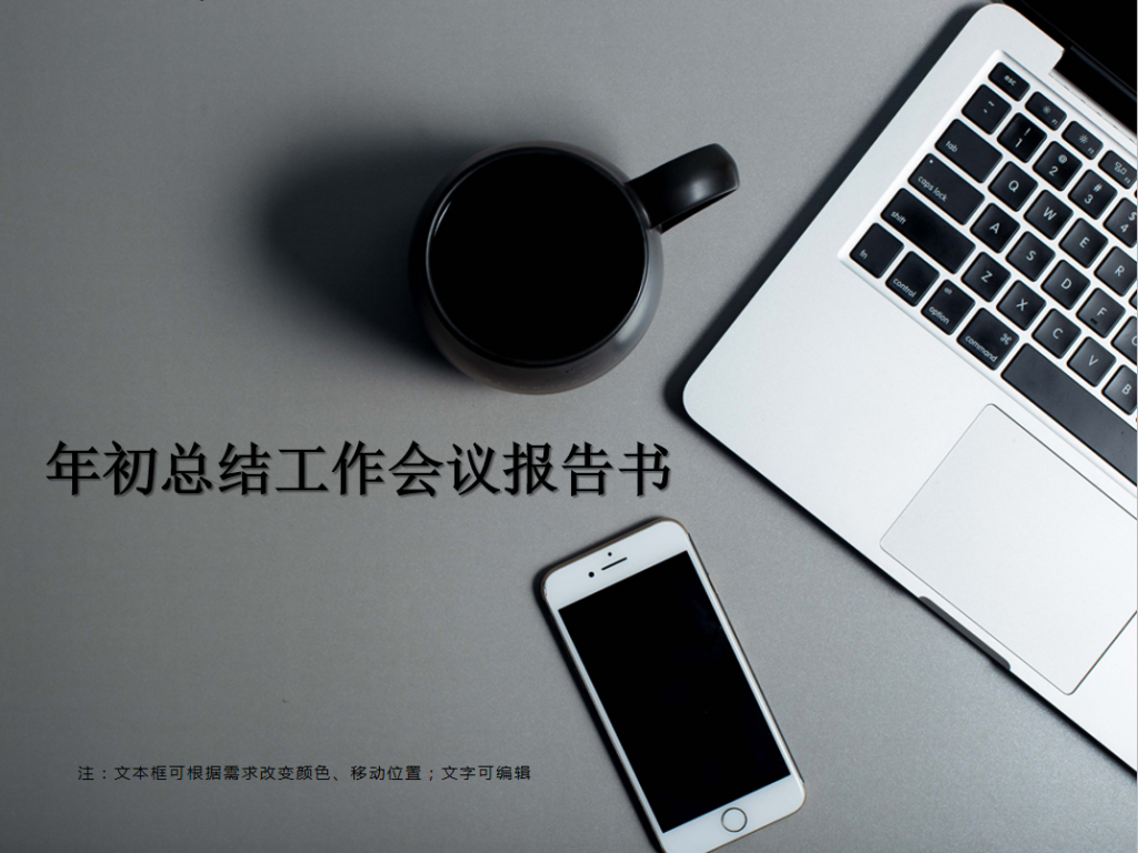 年初总结工作会议报告书PPT模板插图