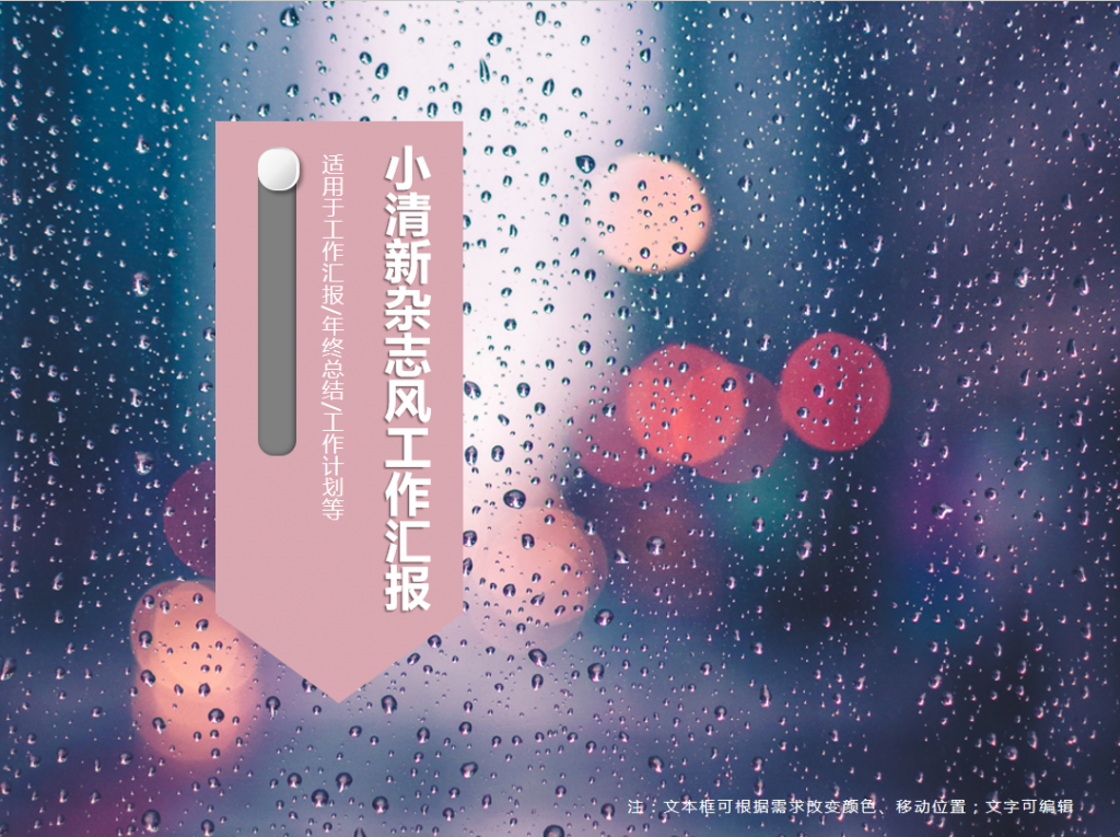 小清新杂志风工作汇报PPT模板插图