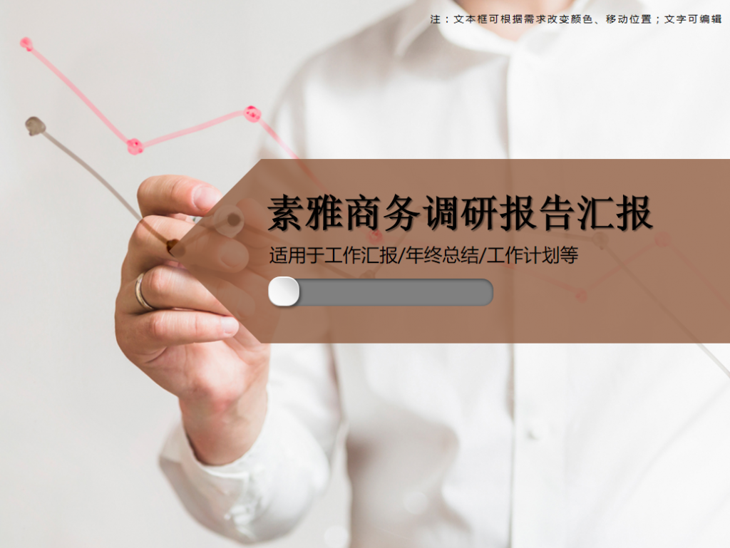 素雅商务调研报告汇报PPT模板插图