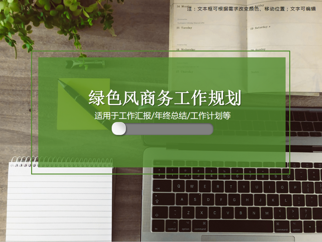 绿色风商务工作规划PPT模版插图