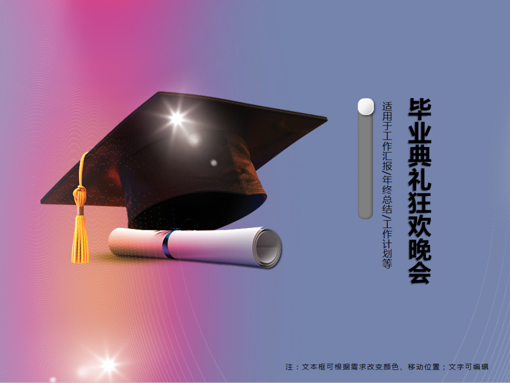 2019毕业典礼狂欢晚会PPT模板