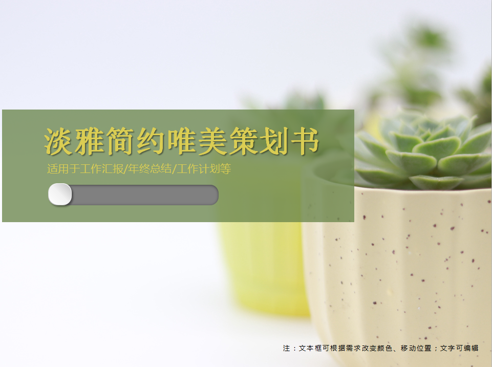 淡雅简约唯美策划书PPT模板插图