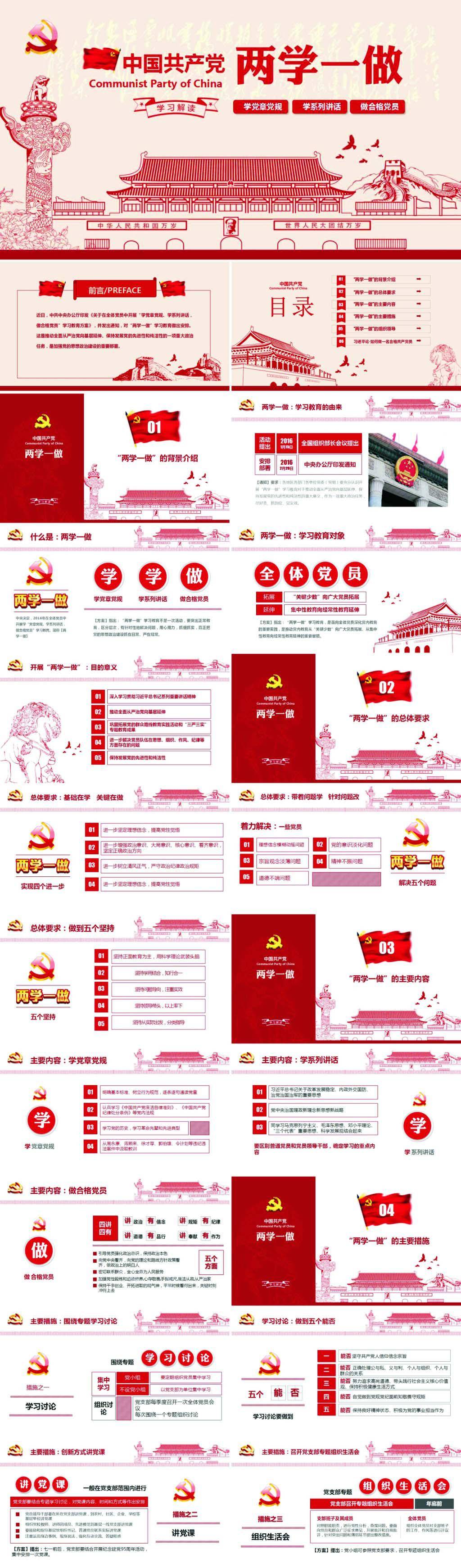 中国风党建PPT模板插图