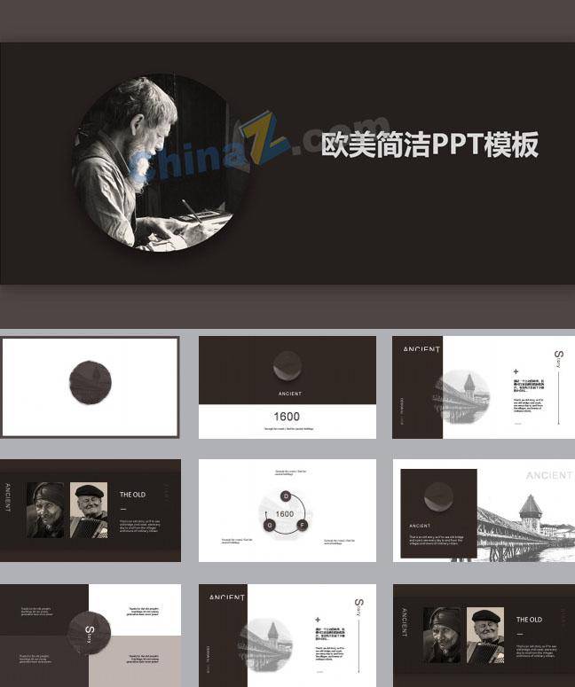 欧美简洁PPT模板插图