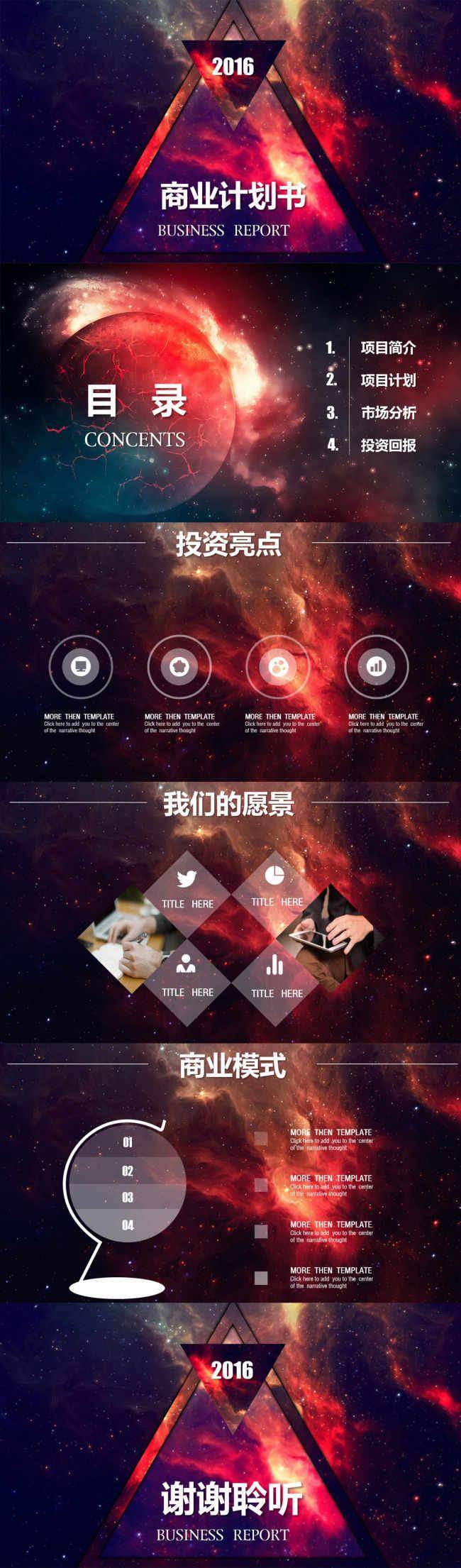 科幻背景商业计划书ppt插图