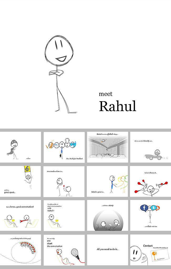 个性线条画人物个人ppt插图