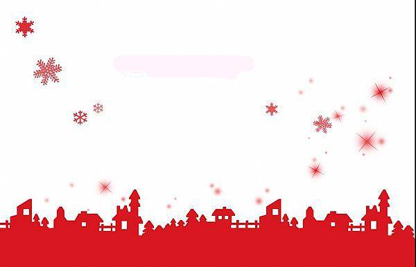 雪花喜庆红色ppt背景模板插图