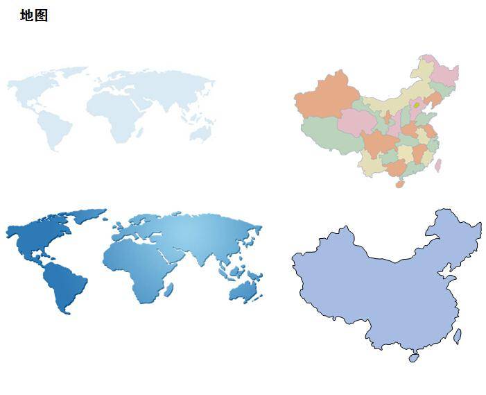 ppt地图剪贴画素材插图