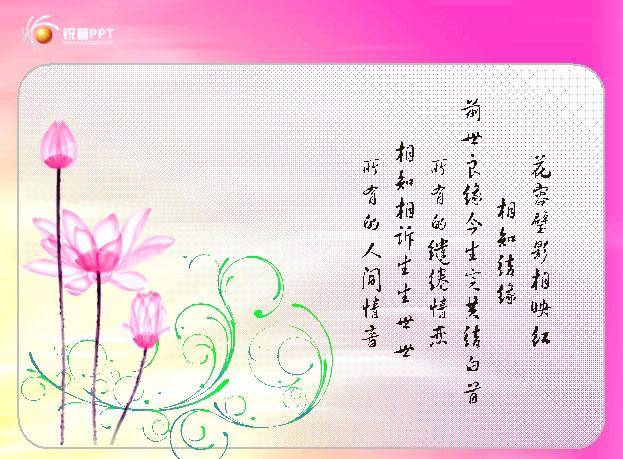 荷花古风背景PPT模板插图