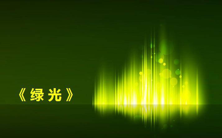 绿色抽象炫彩光线背景PPT模板插图