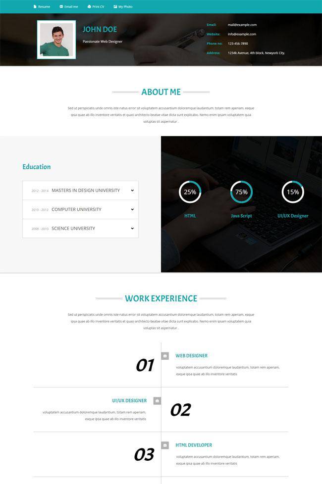 工程师个人简介html5模板插图