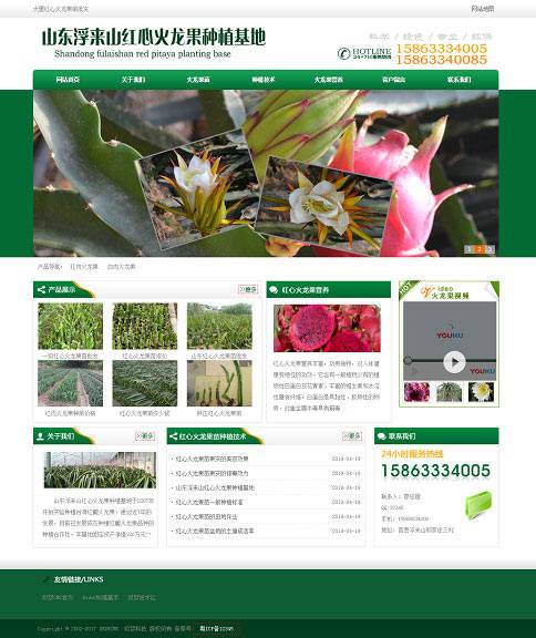 绿色火龙果苗批发火龙果种植基地网站源码 织梦dedecms模板插图