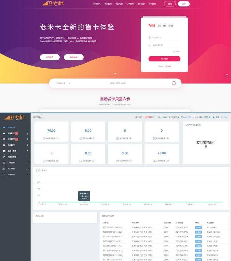 【2次开发版】全网首发老米卡二开API代销系统开源+知宇发卡系统内核插图