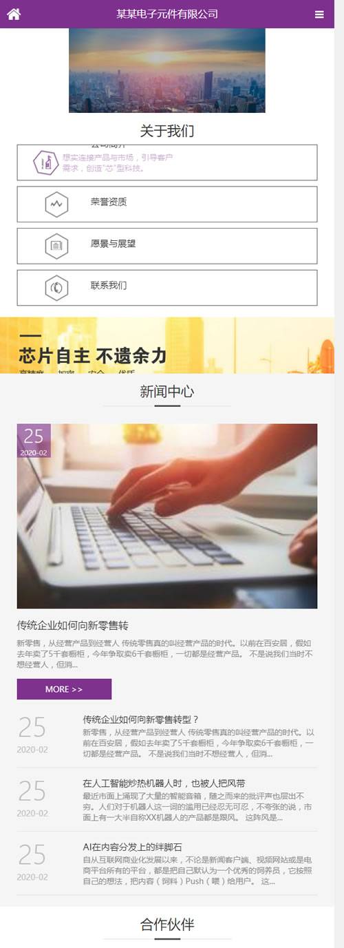 (自适应手机版)响应式电子芯片研发设计类网站源码 HTML5电子元件织梦模板插图1
