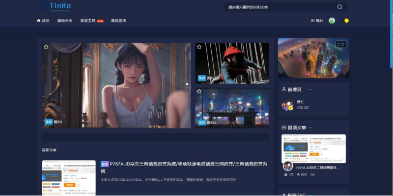 Thinkphp内核极致cms清新博客源码TinKe插图