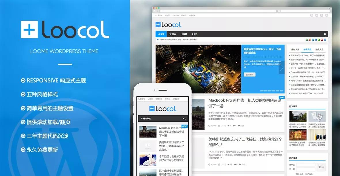 响应式wordpress新闻博客中文主题Loocol-1.0.8插图