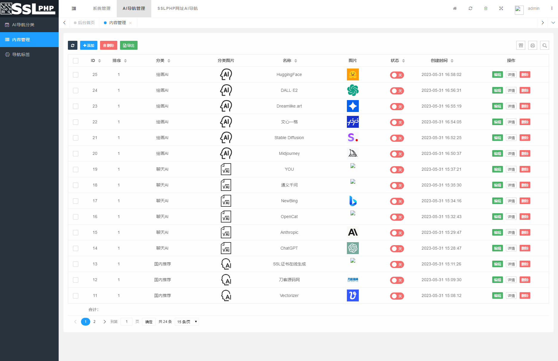 全新UI的AI网址导航系统源码 基于Thinkphp6框架插图2