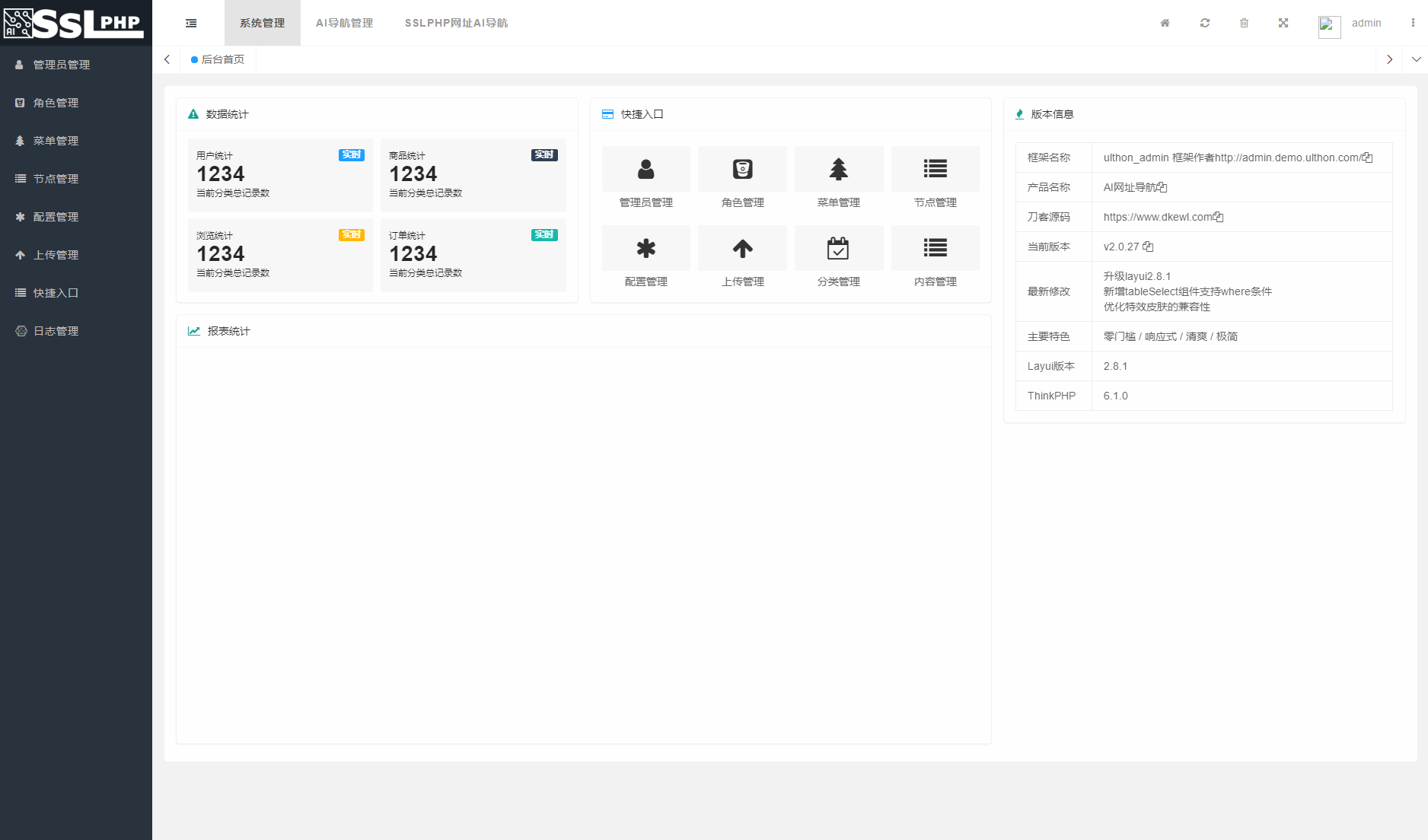 全新UI的AI网址导航系统源码 基于Thinkphp6框架插图1