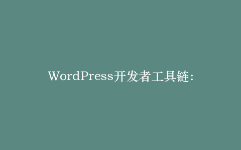 WordPress开发者工具链:从本地开发到自动化部署