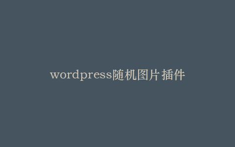 wordpress随机图片插件