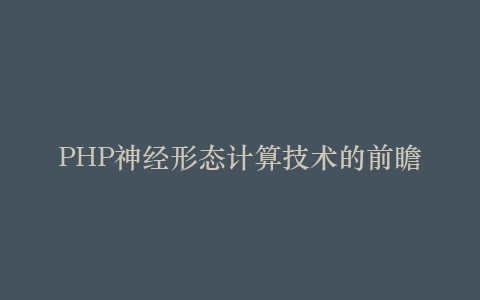 PHP神经形态计算技术的前瞻