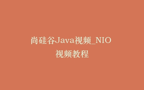 尚硅谷Java视频_NIO 视频教程