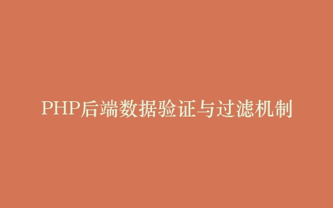 PHP后端数据验证与过滤机制