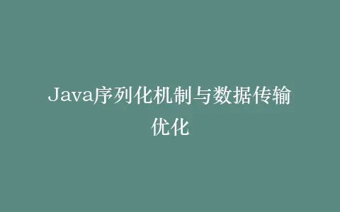 Java序列化机制与数据传输优化插图 Java序列化机制与数据传输优化插图