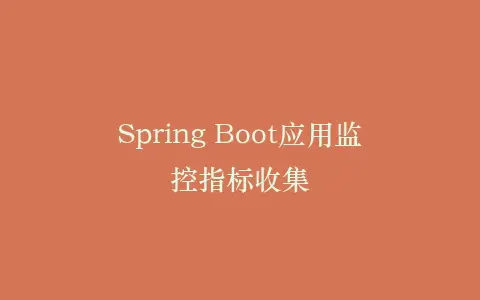 Spring Boot应用监控指标收集插图 Spring Boot应用监控指标收集插图