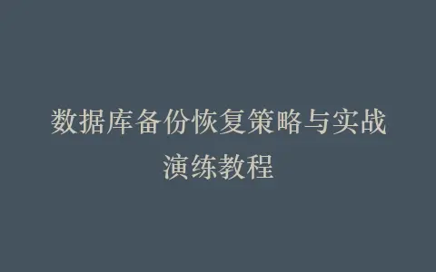 数据库备份恢复策略与实战演练教程插图 数据库备份恢复策略与实战演练教程插图
