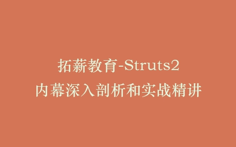 拓薪教育-Struts2内幕深入剖析和实战精讲插图