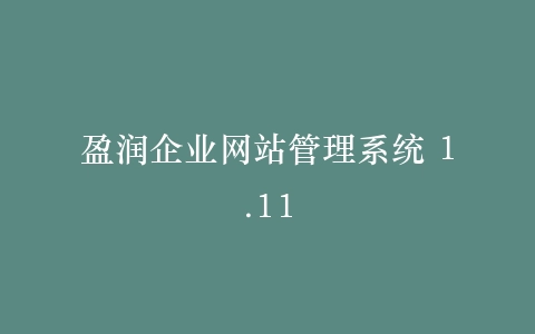 盈润企业网站管理系统 1.11插图