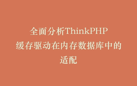 全面分析ThinkPHP缓存驱动在内存数据库中的适配插图