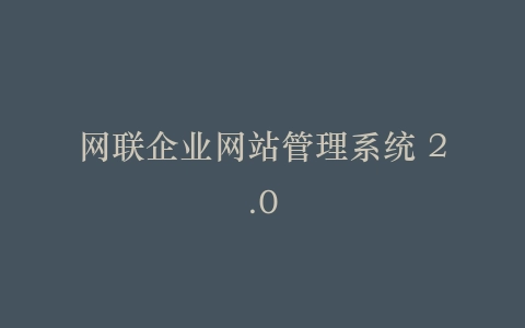 网联企业网站管理系统 2.0插图