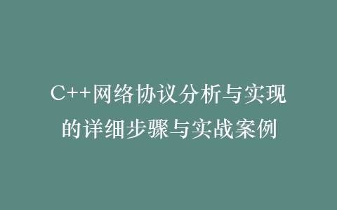 C++网络协议分析与实现的详细步骤与实战案例插图