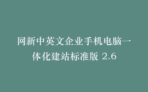 网新中英文企业手机电脑一体化建站标准版 2.6插图