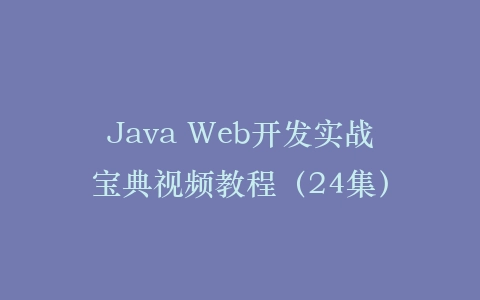 Java Web开发实战宝典视频教程（24集）插图