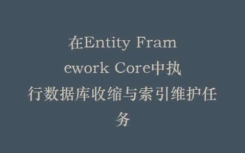 在Entity Framework Core中执行数据库收缩与索引维护任务插图