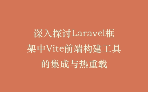 深入探讨Laravel框架中Vite前端构建工具的集成与热重载插图