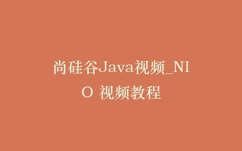 尚硅谷Java视频_NIO 视频教程插图