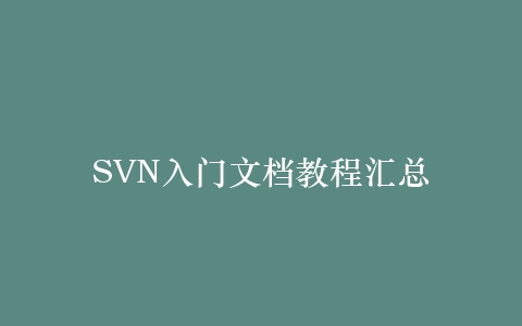 SVN入门文档教程汇总插图 SVN入门文档教程汇总插图