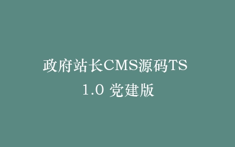 政府站长CMS源码TS 1.0 党建版插图