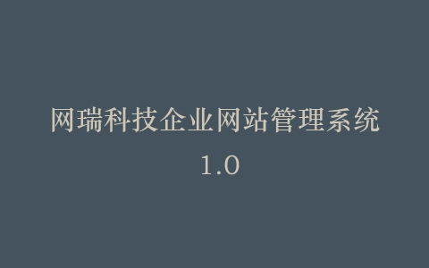 网瑞科技企业网站管理系统 1.0插图
