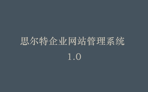 思尔特企业网站管理系统 1.0插图
