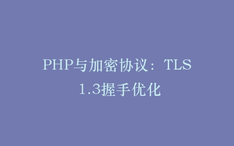 PHP与加密协议：TLS 1.3握手优化‌插图