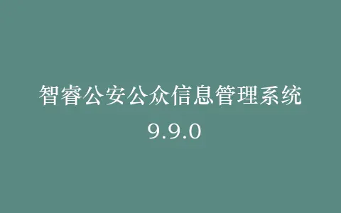 智睿公安公众信息管理系统 9.9.0插图 智睿公安公众信息管理系统 9.9.0插图
